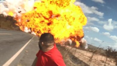 Caminhão-tanque explode e deixa seis pessoas feriadas, entre as vítimas uma equipe do SBT